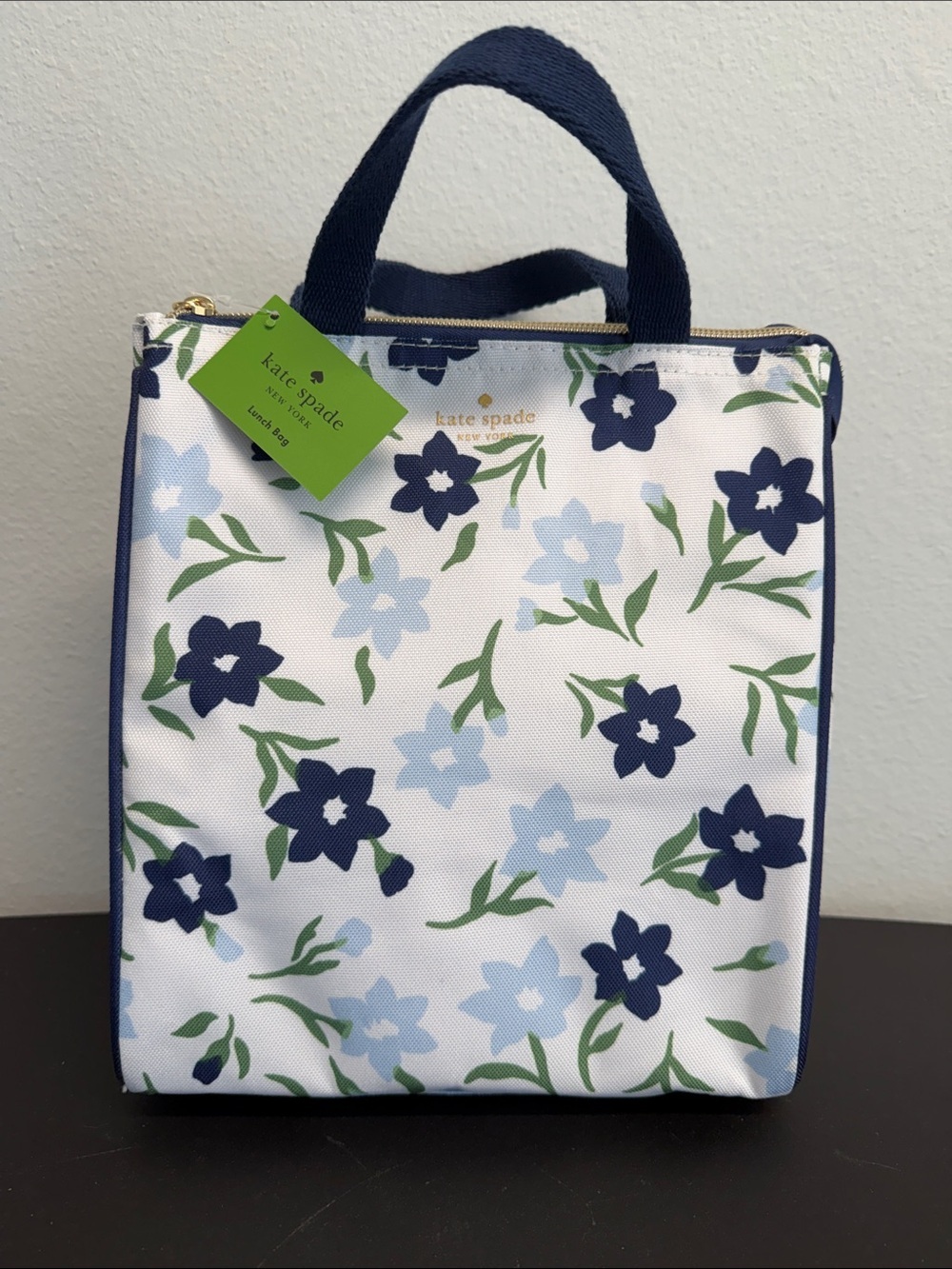 Kate Spade | ♠️ Floral Lunch Tote | Sky Blue & Navy